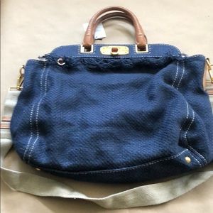 Prada linen shopping tote